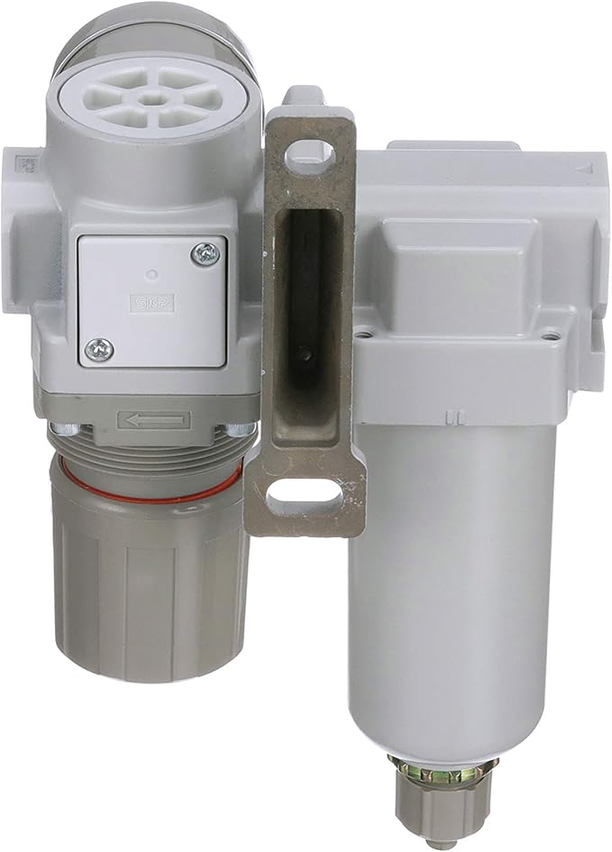 PneumaticPlus SAU320-N03G-MEP Compressed Air Filter Regulator Combo 3/8" NPT - Metal Bowl, Manual Drain, Bracket, Gauge