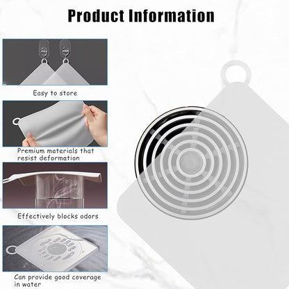 6 PCS Silicone Shower Drain Cover with 50 Pack Floor Drain Filter Screen Sticker – Anti-Blocking Anti-Insect Drain Strainers for Bathroom Sink, Bathtub, Kitchen & Bath Fixtures