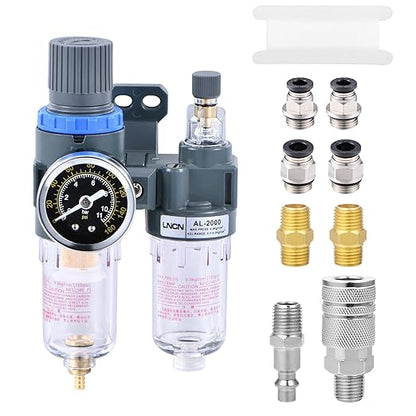1/4 Inch Compressor Air Filter Pressure Regulator Water-oil Trap Separator Filter with Lubricator Cup AFC2000