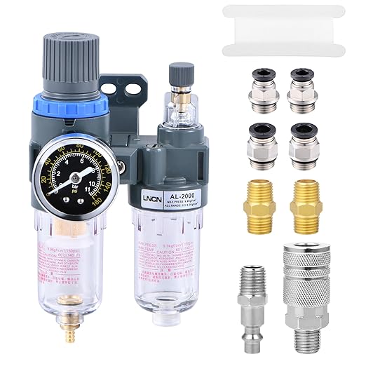 1/4 Inch Compressor Air Filter Pressure Regulator Water-oil Trap Separator Filter with Lubricator Cup AFC2000