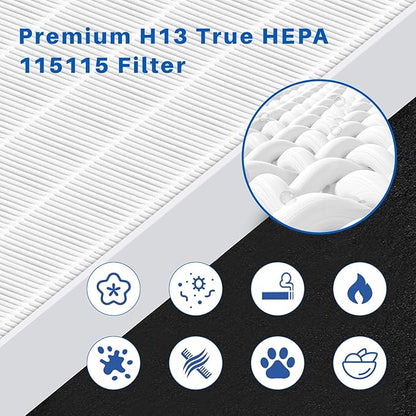 10 Pack 115115 Filter, Filter A Size 21 Replacement for Winix PlasmaWave Air Purifier C535 5300 5300-2 6300 6300-2 P300 AM90 C909 9800, 2 Size 21 Filters + 8 Carbon Pre-Filters