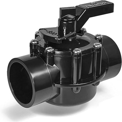 Fibropool Swimming Pool Inline Diverter Valve - 1 1/2 Inch-2 Way Posi-Seal & Non Lube Replacement Valve for Pools & Spas Posi-Close Slip Valve, PTFE Seal, CPVC Body, Heaters,Chlorine &Salt Systems