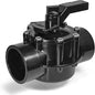 Fibropool Swimming Pool Inline Diverter Valve - 1 1/2 Inch-2 Way Posi-Seal & Non Lube Replacement Valve for Pools & Spas Posi-Close Slip Valve, PTFE Seal, CPVC Body, Heaters,Chlorine &Salt Systems