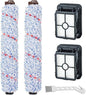 Lemige 2 Pack Multi-Surface Brush Roll 1868 + 2 Pack Vacuum Filter 1866 for Bissell CrossWave 2306A 1785A 3888A Vacuum Cleaner, Compare to Part # 1608683, 160-8683, 1608684