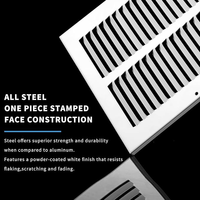 20x16 Air Return Grille(Duct Opening Size),Air Return Vent Cover,Flat Vent Cover,Rejillas De Aire Acondicionado Para Casa,Return Air Grilles,Outer Dimensions:21.75"Wx17.75"H(20"W x 16"H, Duct Opening)
