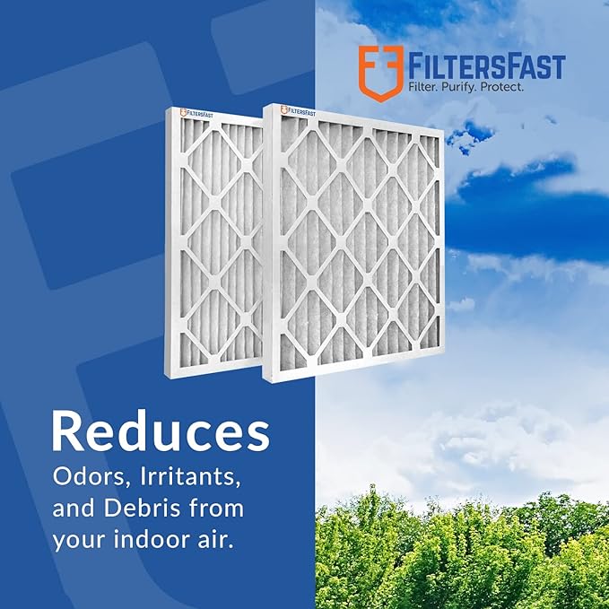 Filters Fast 20x22x1 Air Filter Merv 13, 1" AC Furnace Air Filters, Made in the USA, Actual Size: 19.75" x 21.75" x 0.75”, 6 Pack