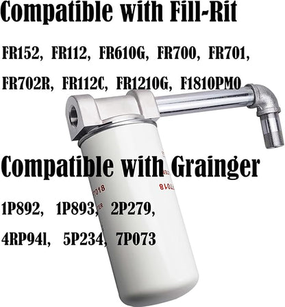 1200KTF7018 Fuel Filter 10 Micron 3/4" 18GPM 50PSI 10Micron Fuel Filtration F1810PM0 1200KTG9075 Fill-Rit Grainger FR112 FR1210G FR610G Fuel Transfer Tank Pump Diesel Gasoline Fuel Filters Assembly