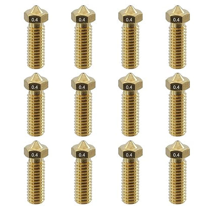 12Pcs Volcano Nozzles 0.4mm, Vyper Nozzles M6 Thread Hotend Extruder Volcano Nozzle Compatible for Artillery Genius, Sidewinder X1, X2, Anycubic Vyper, Anycubic Kobra Plus, Kobra Max 1.75mm Filament,