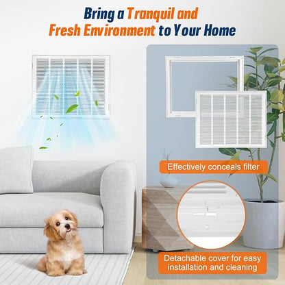 Fancat Return Air Filter Grille for 25x20 Ducts, Steel Air Vent Cover with Removable Door for 1" Filters | Fits Sidewall & Ceiling | Outer Size: 27 5/8" W x 22 5/8" H