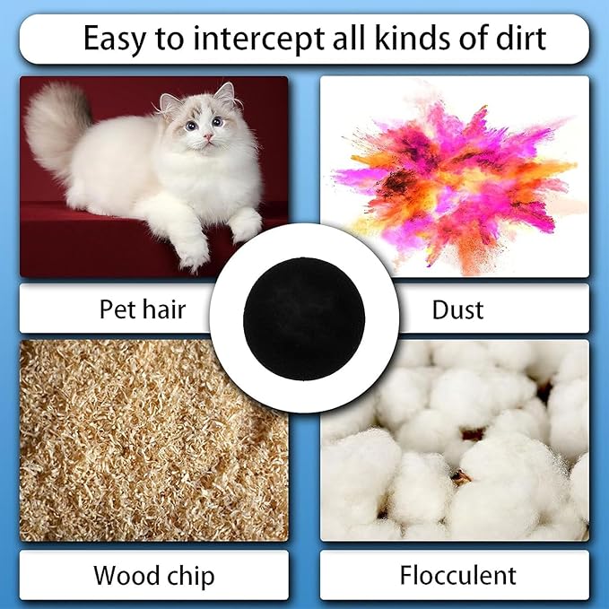 6 Pack Hepa Filter Sponge Replacement Accessories for P1 o Pet Grooming Kit Vacuum Sponges Spare Part Accessory Sponge, Black