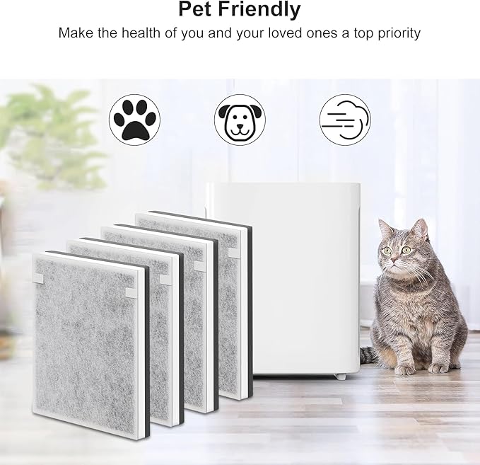 Vital 100 Replacement Filter Compatible with Levoit Vital 100 Air Purifier, 3-in-1 Replacement Filter and High-Efficiency Activated Carbon Filters, Part Number Vital 100-RF, 4 Pack.