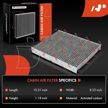 A-Premium Cabin Air Filter with Activated Carbon Compatible with Hyundai Santa Fe 2009-2011 & Kia Sorento 2011-2015, Replace# 971331U000