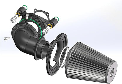 Big Sucker cone Air filter intake for harley air Cleaner Sportster Softail fatboy heritage dyna touring street road king Glide (Nake - BLACK, Type A : For Sportster XL models)