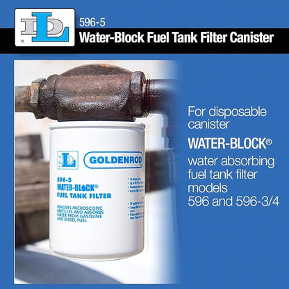 Dutton-Lainson Company - GOLDENROD Water Absorbing Fuel Filter Replacement Canister - 10 Micron Particle Removal for Gasoline, Diesel, Ethanol, and Biodiesel - Compatible with Water-Block Models 596