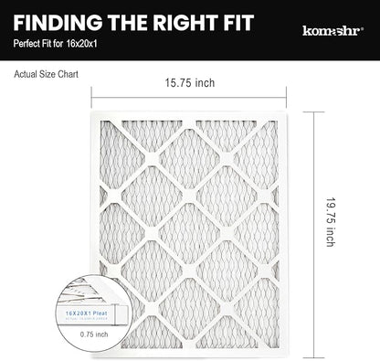 16x20x1 Air Filter MERV 8 (4-Pack), HVAC/Furnace AC Filter Replacement, Dust Defense–Comparable with MPR 600 & FPR 5 (Actual 15.75x19.75x0.75)