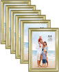 Langdon House 4x6 Picture Frames Set (Gold, 6 Pack) Distinguished Edging for Classic Style, Richland Collection
