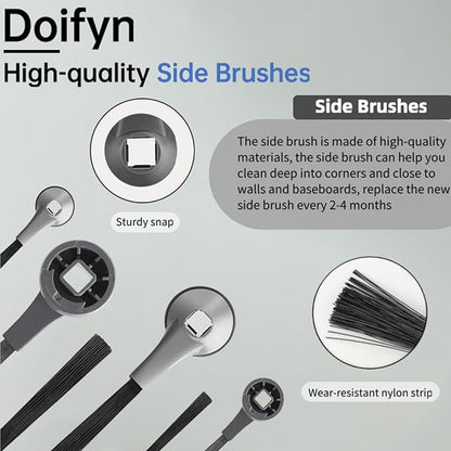 Replacement Parts Compatible with Shark AI AV2501S AV2511AE AV2501AE RV2502AE RV2610WA AV2510AOUS RV2520AOUS Robot Vacuum Cleaner, 1Main Brush, 2 motor pre-filters, 2Foam Filters, 6Side Brushes