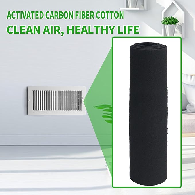 Activated Carbon Filter Carbon Air Pre Charcoal Hepa AC Vent Carbon Fabric Air Sheet for Air Purifiers (50 x 16 x 0.2)