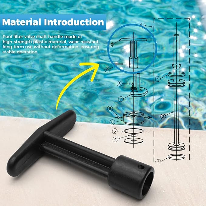 273089 Pool Filter Valve Shaft Handle for Pentair Pool Backwash Valve, 2 Inch Plastic Piston Shaft Handle for Pool and Spa Multiport Push and Pull Valve 261047 261165, 2 Pack