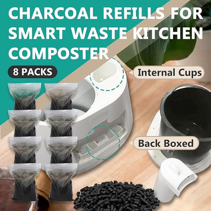 4 Pounds(8-Pack) Odor Absorbing Filter Refills for Lomi Smart Waste Kitchen Composter, Activated Charcoal Refills Compatible with Lomi Kitchen Composter
