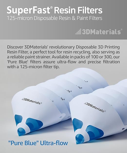 SuperFilter 100 pcs, Disposable Filter, 3D Printer Resin and Paint Strainer, Made in Korea by 3DMaterials