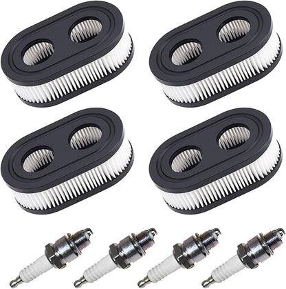 593260 Air Filter with Pre Filter and Spark Plug Fits for B&S 725EX 625EX 575EX 550EX 525EXI Engines, Air Filter Parts for Toro Recycler 22 and Troy Bilt Lawn Mower (8 Pack)