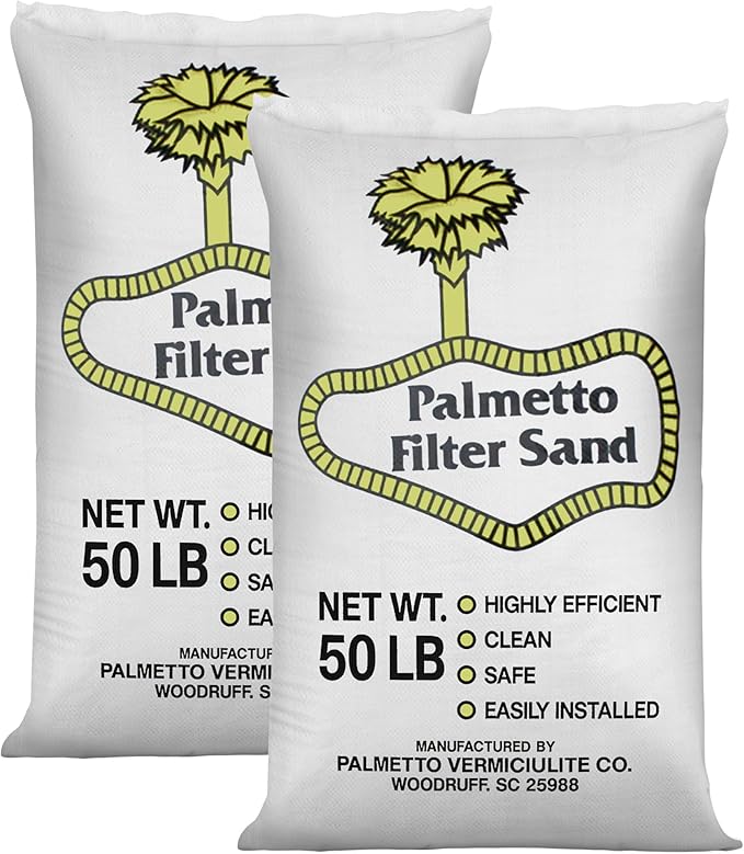 Palmetto 2 Pack Pool Filter Sand, Clean and Clear Water, Natural Sand for Residential and Commercial Pool Sand Filter Pumps, 50 Pound