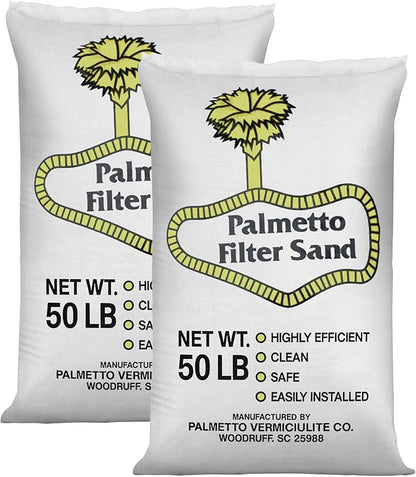 Palmetto 2 Pack Pool Filter Sand, Clean and Clear Water, Natural Sand for Residential and Commercial Pool Sand Filter Pumps, 50 Pound