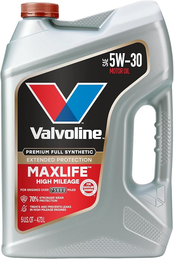 Valvoline Extended Protection High Mileage with Ultra MaxLife Technology 5W-30 Full Synthetic Motor Oil 5 QT, Case of 3