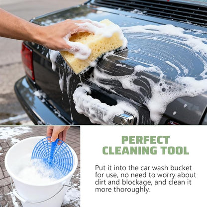 Car Wash Bucket Grit Trap Inserts, Vehicle Detailing Wash Filter for Remove Dust and Dirt, Automotive Cleaning Tool Fits 12 Inch Diameter Bucket, Universal for SUV RV Truck (Blue)