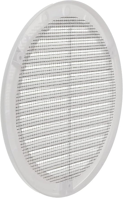 Vent Systems 6" Inch (Opening Dimensions) - Pack of 100 - White Soffit Vent Cover - Plastic Round Air Vent Grille - Built-in Mesh Screen - HVAC Register Louver for Bathroom, Home, Kitchen