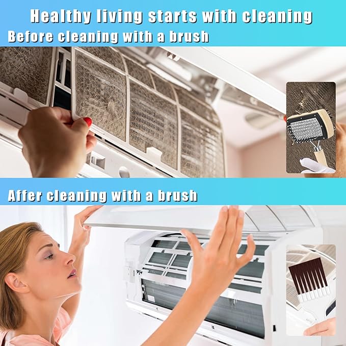 3 Pcs HVAC Coil Cleaning Brush & Fin Straightener Kit, Metal AC Fin Comb,Double-Sided Coil Brush,Coil Cleaning Tool - for MIni Splits,Refrigerator Coils,Condenser, Evaporator Coil Cleaning