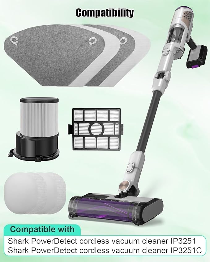 Auto-empty Dock Filter & Pre-motor Filter Assembly & Handheld Vacuum Post-motor Filter & Pre-moter Filters Fit for Shark IP3251 IP3251C IP3253, 10 PCS