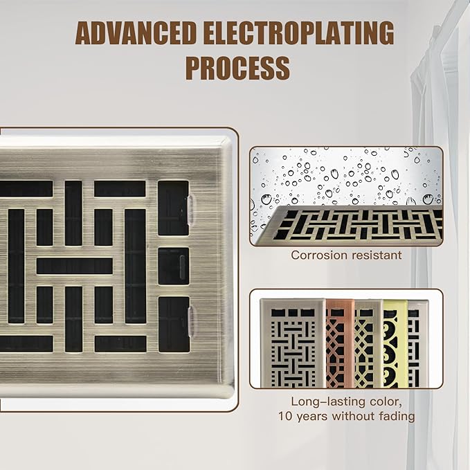 Air Floor Vent Adjustable Register 4x12 Inch Floor Register Vents for Home Floor Register Vents Bronze Color