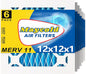 Maycold 12x12x1 MERV 11 Furnace Air Filter (6-Pack), High-Performance HVAC AC Filters for Home Use, Actual Size: 11.70” x 11.70” x 0.75”, Individually Wrapped in Plastic