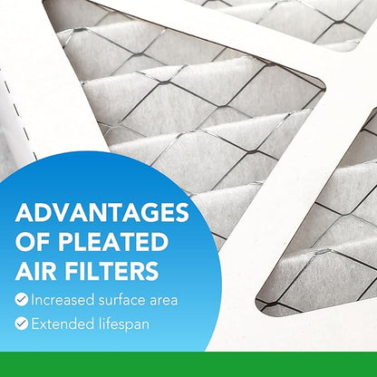 LotFancy 12x24x1 Air Filter MERV 8 6-Pack, Electrostatic Pleated Furnace & AC Filter, Captures Dust, Pet Hair, Pollen, Actual Size: 11.75"x23.75"x0.75"