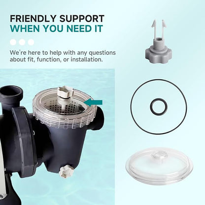 Replacement SF80110-1 Leaf Trap Cover w/Valve & O-Ring Compatible with Intex 12" Sand Filter Pump 2100 GPH – Fits SF80110-1/-2, 11823, SF15110, ECO15110-2, 26361CA/EH/W, 26337EH, 28645EG, 28948EH