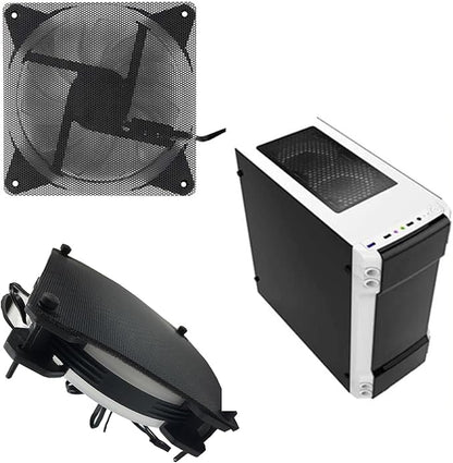 120mm Fan Dust Filter PC, 10Pack PVC Computer Dust Filter Mesh Dustproof Case Cover PC Cooler Fan Filter Grills with 40pcs Screws for Computer Cooler (PVC, 120 * 120mm, 10pcs, Black)