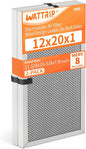 2-Pack 12x20x1 MERV 8 Reusable & Washable Electrostatic Air Filters - Long-Lasting Filter for HVAC, Furnace & Air Conditioner Units, Actual Size: 11-5/8” x 19-5/8” x 7/8”