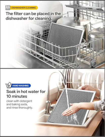 WA6500 QT20000 BPQTF B-roan Stove Hood Vent Filter 11.25"x11.25"x0.38" Aluminum Mesh Charcoal Combo Grease & Carbon Freshens Kitchen Air