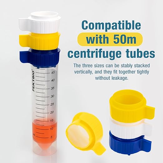 PEKYBIO 40um 70um 100um Cell Strainer Set, Stackable Handle Filter Screen with Nylon Screen Mesh and Polypropylene Frame, Sterile Cell Filter in Individual Blister Packaging, 3 Pcs