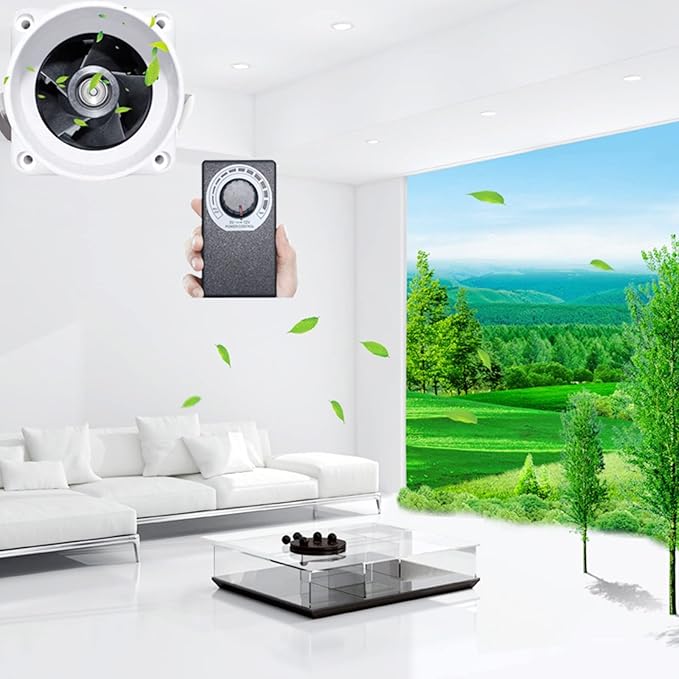 14W 2.3Inches Duct Inline Fan 60mm Mini Intake Fume Extractor Low Noise 57CFM Air Circulation Vent Blower for Fan Filter Grow Tent Ceiling Wall (Color : Adjustable Speed)