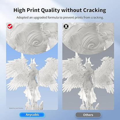 ANYCUBIC Water Washable 3D Printer Resin, 405nm High Precision UV-Curing 3D Resin, Low Shrinkage Standard Photopolymer Resin for 8K Capable LCD DLP Resin 3D Printer Printing (Clear, 1000g)