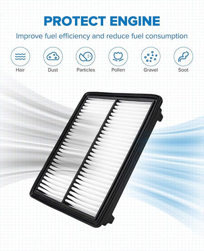 PHILTOP Engine Air Filter CA11259 Replacement for Mazda Vehicles - 3 (2012-2018), 3 Sport (2012-2018), 6 (2014-2021), CX-5 (2013-2023) - L4 2.0L 2.5L, Rigid Panel