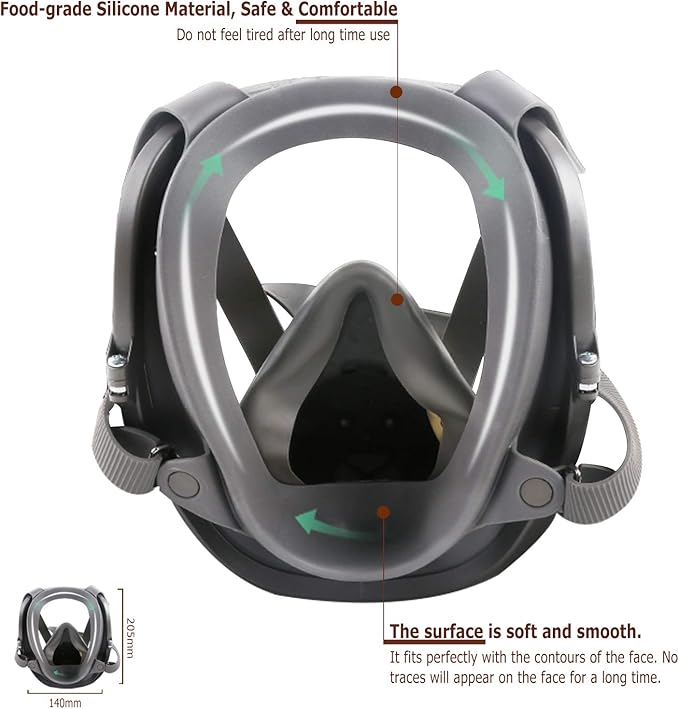 Full Face Respirаtor Reusable, Organic Vapor Respirаtor Compatible with Particulate Filter, Protection for Painting, Machine Polishing, Welding, Same as 6000 6800 7800 FF-400 V-Series
