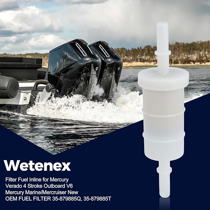 879885Q inline Fuel Filter for Mercury ＆ Mariner Outboards 4 Stroke 5/16" 40 50 60 HP 75-115HP 135-300HP 35-879885T 35-879885Q 35-879885K Pack of 2