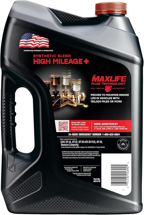 Valvoline High Mileage 150K with Maxlife Plus Technology 5W-20 Motor Oil 5 Quart