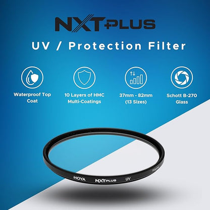 Hoya NXT Plus 72mm UV Filter — Schott B270 Clear Glass with 10-Layer HMC Multi-Coating for 98% Light Transmission, Waterproof Top-Coat, Aluminum Frame - Camera Lens Filter for Sharp, Clear Images