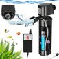 Aquarium U-V Filter 290GPH w/ Scientific Timer for 40-150 Gallon Fish Turtle Tank Internal Filter Bio Sponge Submersible Power Pump w/ Aeration Deodorization Saltwater Freshwater Green Clean Machine