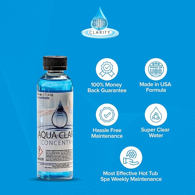 3-in-1 Hot Tub Cleaner, Clarifier & Conditioner, Eliminate The Need to Purge & Drain with Weekly Dose, Reduce Extra Hot Tub Chemicals Usage, 1-Year Complete Hot Tub Care